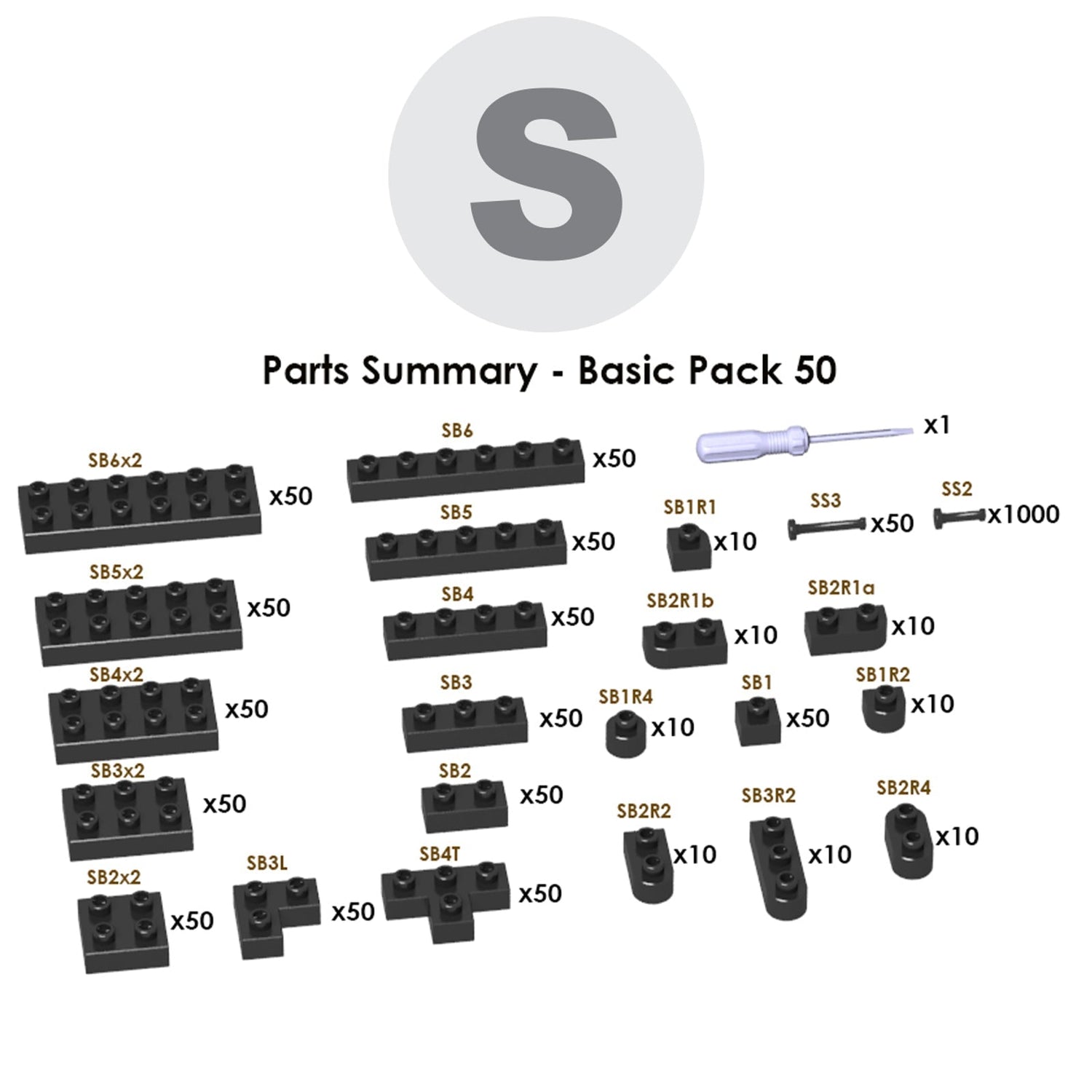 Size S Bricks Pack
